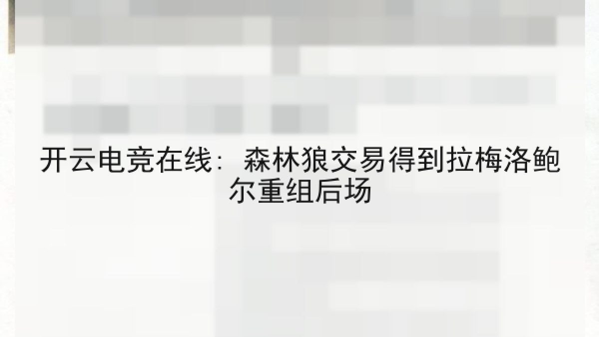 开云电竞在线: 森林狼交易得到拉梅洛鲍尔重组后场