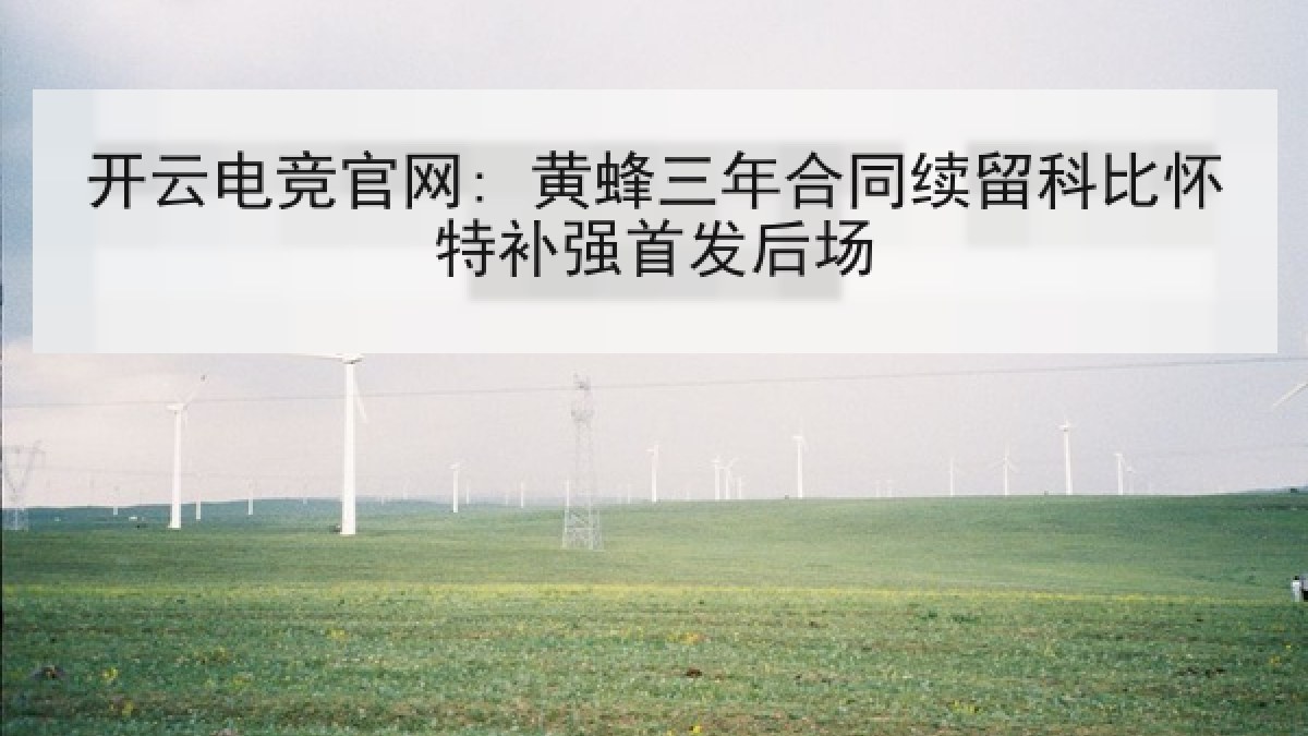 开云电竞官网: 黄蜂三年合同续留科比怀特补强首发后场